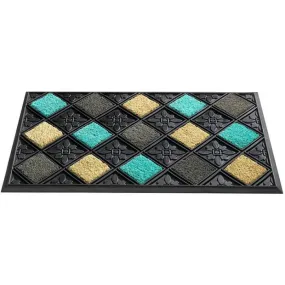 Rubbermat, Scooby, blauw, grijs, beige, 45 x 75 cm